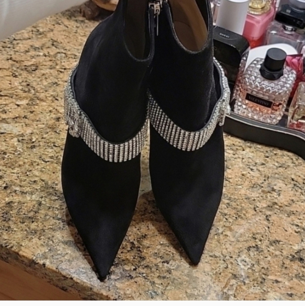 Jimmy choo crystal suede booties size 39,5 - Picture 6 of 8
